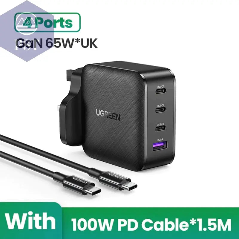 UGREEN 65W Gan Charger Quick Charge 4.0 3.0 Type C PD USB Charger with QC 4.0 3.0 Fast Charger for Iphone 14 13 12 Xiaomi Laptop PST PS Tradings PST PS Tradings PST PS Tradings UGREEN 65W Gan Charger Quick Charge 4.0 3.0 Type C PD USB Charger with QC 4.0 3.0 Fast Charger for Iphone 14 13 12 Xiaomi Laptop