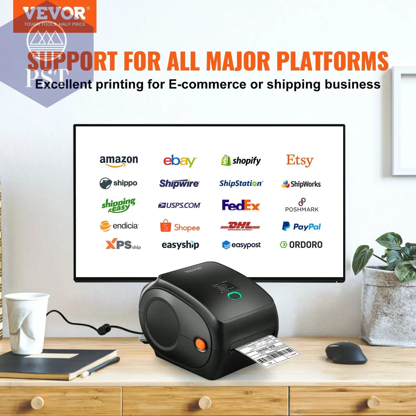 VEVOR Bluetooth/Usb Thermo Etikettendruck PST PS Tradings VEVOR Bluetooth/Usb Thermo Etikettendruck