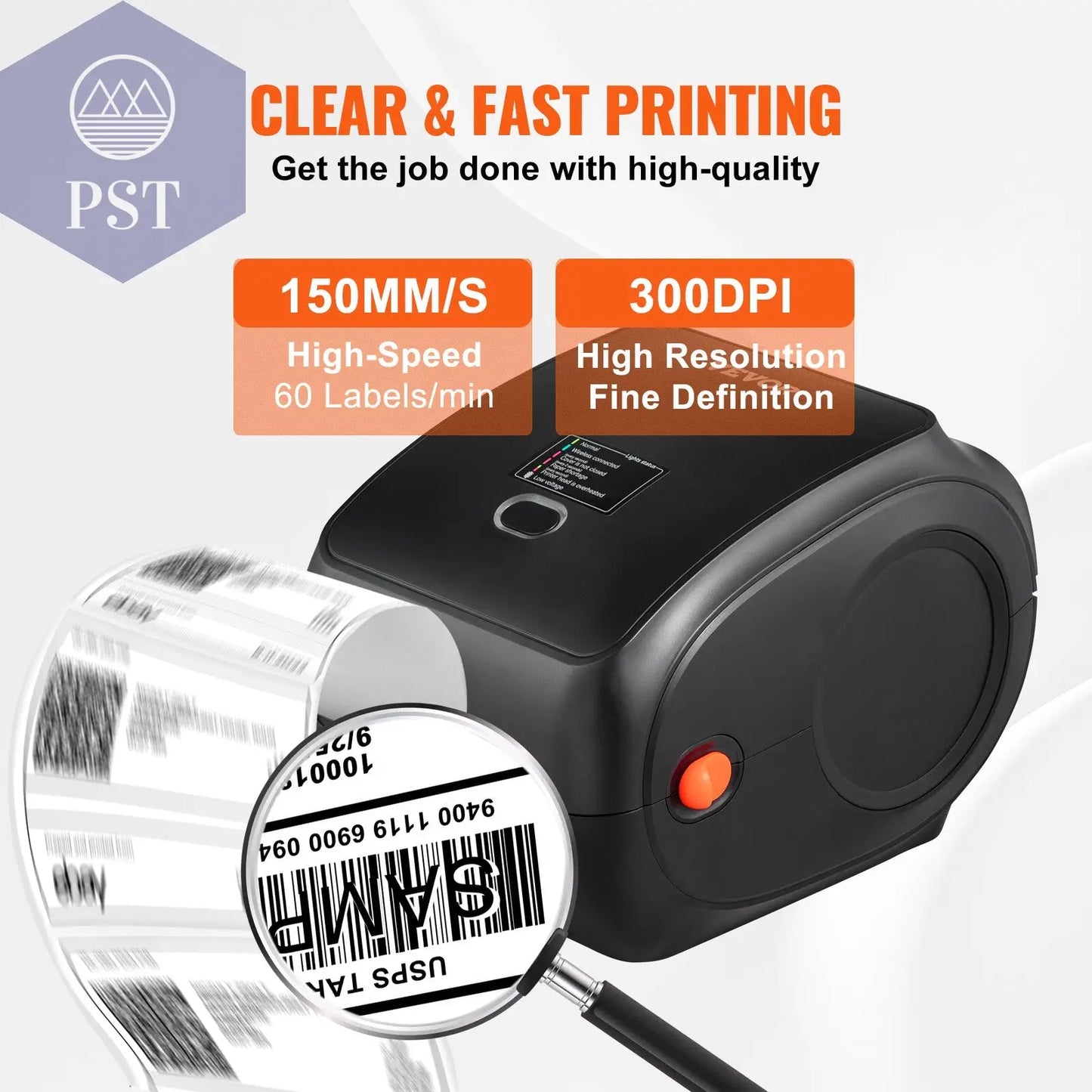 VEVOR Bluetooth/Usb Thermo Etikettendruck PST PS Tradings VEVOR Bluetooth/Usb Thermo Etikettendruck