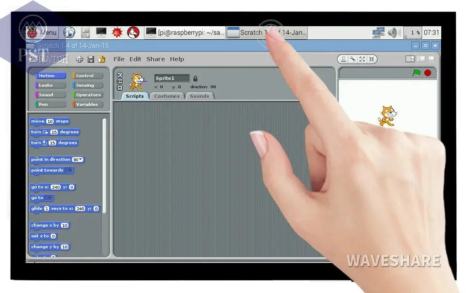 Waveshare 10,1 Zoll kapazitiver Touchscreen-LCD (E), 1024 x 600, HDMI, vollständig laminierter Bildschirm, unterstützt Raspberry Pi, Jetson Nano Electronics PST PS Tradings
