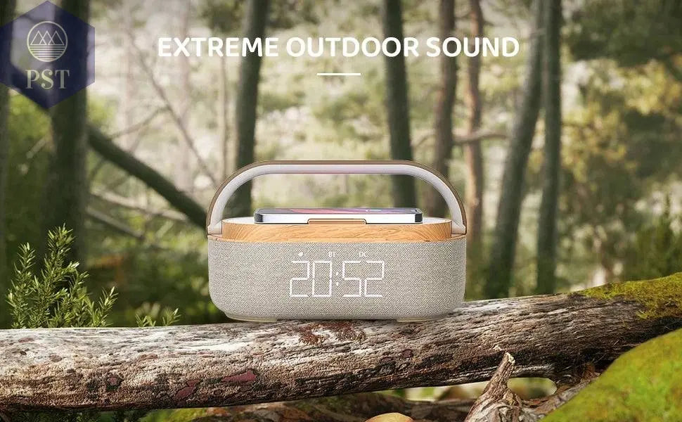 Wireless Fast Charge Digital Alarm Clock Bluetooth Speaker Snooze LED Display Bedroom Light Wireless Speaker Charging Stationr - Property & Safety Tradings