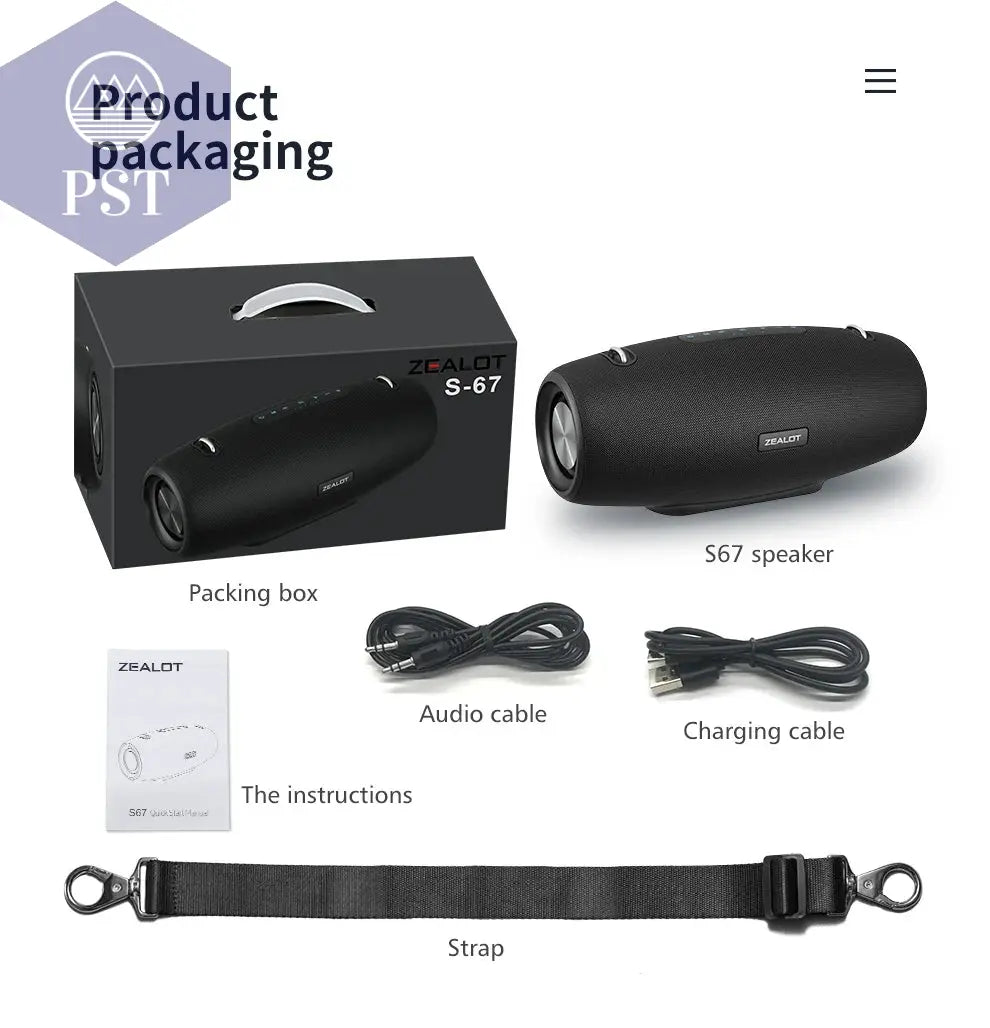 ZEALOT S67 60W Lautsprecher PST PS Tradings Bluetooth Bluetooth