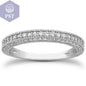 14k White Gold Fancy Pave Diamond Milgrain Textured Wedding Ring Band PST PS Tradings Ringe PST PS Tradings 4.5inches PST PS Tradings 14k White Gold Fancy Pave Diamond Milgrain Textured Wedding Ring Band Ringe