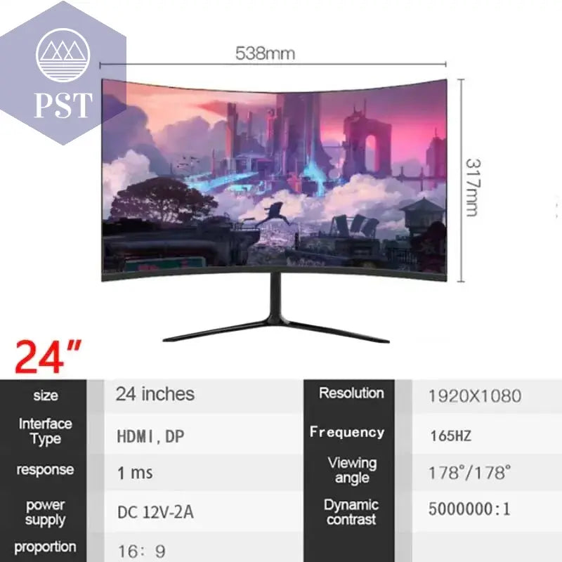 24" IPS 165hz monitors gamer 1080p HD gaming monitors PC LCD Curved screen monitor for desktop displays 1MS HDMI monitors gamer PST PS Tradings  PST PS Tradings  PST PS Tradings 24" IPS 165hz monitors gamer 1080p HD gaming monitors PC LCD Curved screen monitor for desktop displays 1MS HDMI monitors gamer