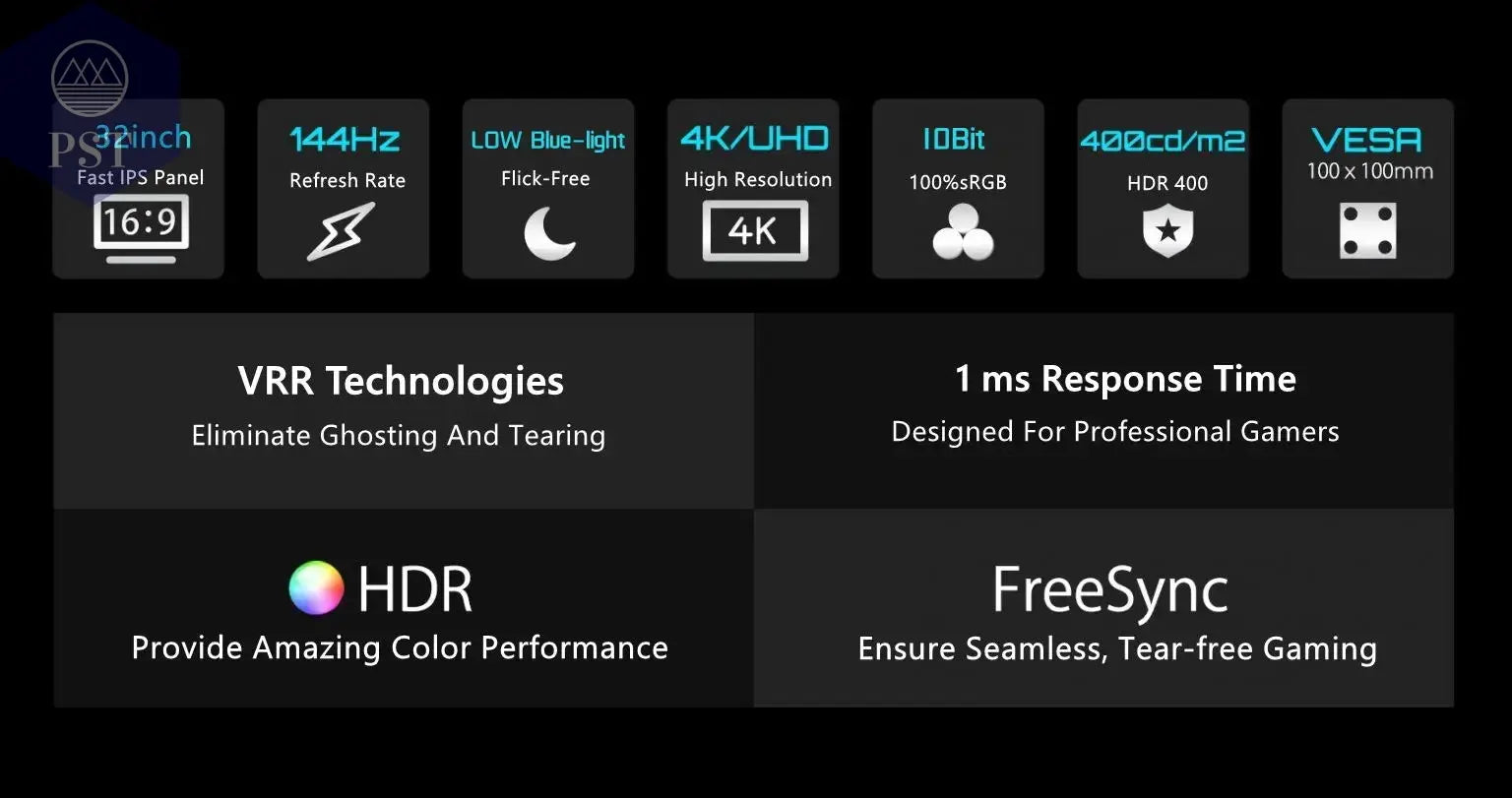 32Zoll 4K Monitor UHD Display 144Hz PST PS Tradings Monitor Monitor