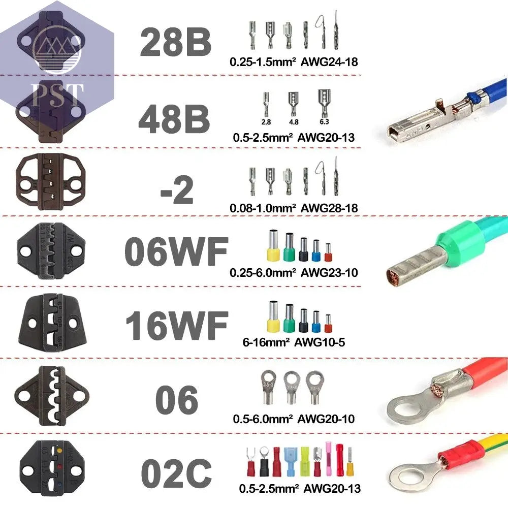 6mm  Crimp Dies Parts Jaws for 7.5Inch Crimp Pliersspacing  Terminals Crimper 02C 58B 2546B 2549 06WF 16WF       PST PS Tradings