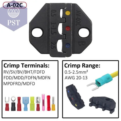 6mm  Crimp Dies Parts Jaws for 7.5Inch Crimp Pliersspacing  Terminals Crimper 02C 58B 2546B 2549 06WF 16WF       PST PS Tradings