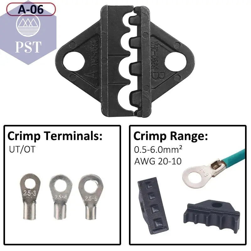 6mm  Crimp Dies Parts Jaws for 7.5Inch Crimp Pliersspacing  Terminals Crimper 02C 58B 2546B 2549 06WF 16WF       PST PS Tradings