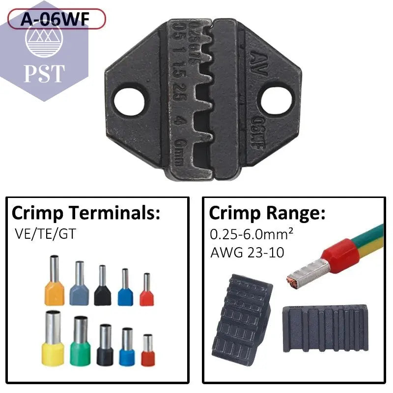 6mm  Crimp Dies Parts Jaws for 7.5Inch Crimp Pliersspacing  Terminals Crimper 02C 58B 2546B 2549 06WF 16WF       PST PS Tradings