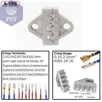 6mm  Crimp Dies Parts Jaws for 7.5Inch Crimp Pliersspacing  Terminals Crimper 02C 58B 2546B 2549 06WF 16WF       PST PS Tradings