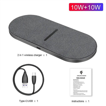 2 in 1 Dual Wireless Fast Charging Pad      Dual-10W PST PS Tradings