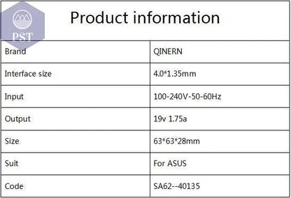 ASUS laptop charger 19V 1.75A 33W 4.0*1.35mm AC Laptop Charger Power Adapter For ASUS ADP-33AW S200E X202E X201E Q200 S200L S220 X453M F453 X403M PST PS Tradings  PST PS Tradings  PST PS Tradings ASUS laptop charger 19V 1.75A 33W 4.0*1.35mm AC Laptop Charger Power Adapter For ASUS ADP-33AW S200E X202E X201E Q200 S200L S220 X453M F453 X403M
