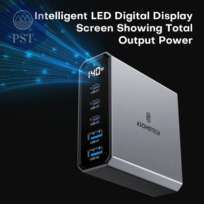 Asome Tech 140W Gan Usb Typ C Schnell Ladegerät Mehrere Anschlüsse Qc 4,0 Pd Schnell Ladegerät Für Macbook Laptop Tablet Iphone 14 Samsung S23 PST PS Tradings  PST PS Tradings  PST PS Tradings Asome Tech 140W Gan Usb Typ C Schnell Ladegerät Mehrere Anschlüsse Qc 4,0 Pd Schnell Ladegerät Für Macbook Laptop Tablet Iphone 14 Samsung S23