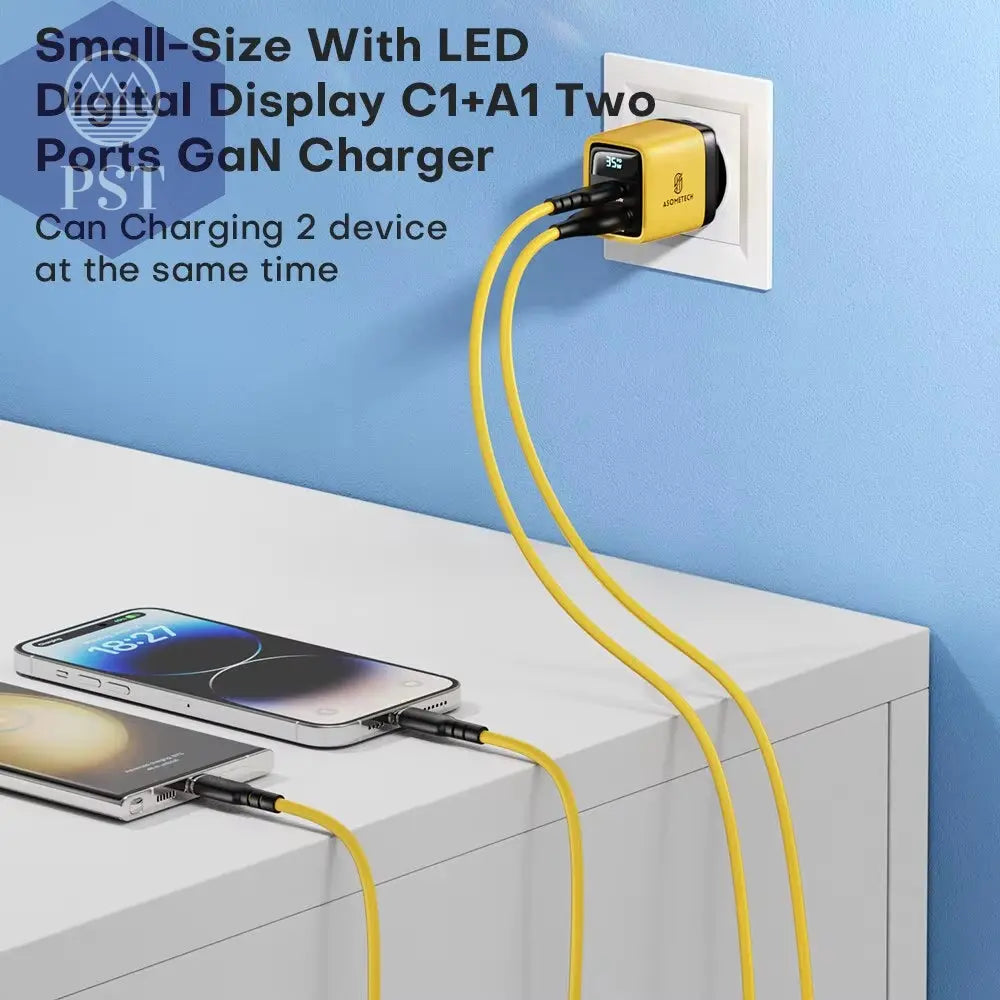 Asome Tech 35W Gan Ladegerät Led Display Qc 3,0 30W 25W Pd Pps Schnell Ladung Usb Typ C Ladegerät Für Iphone 14 Pro Samsung S23 Xiaomi       PST PS Tradings