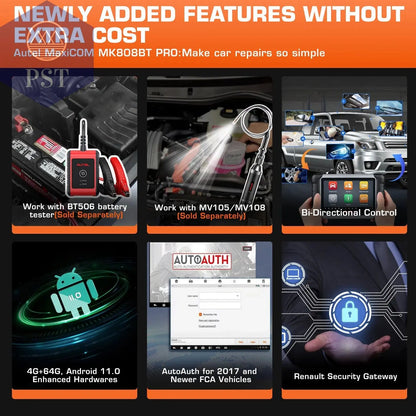 Autel MaxiCOM MK808BT Pro OBD2 Scanner Car Diagnostic Tools Code Reader With Active Test, All System Diagnosis, 28+Services - PST PS Tradings