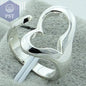 DOTEFFIL 925 Sterling Silver Heart-Shaped Open Ring For Women Wedding Engagement Party Jewelry - Property & Safety Tradings