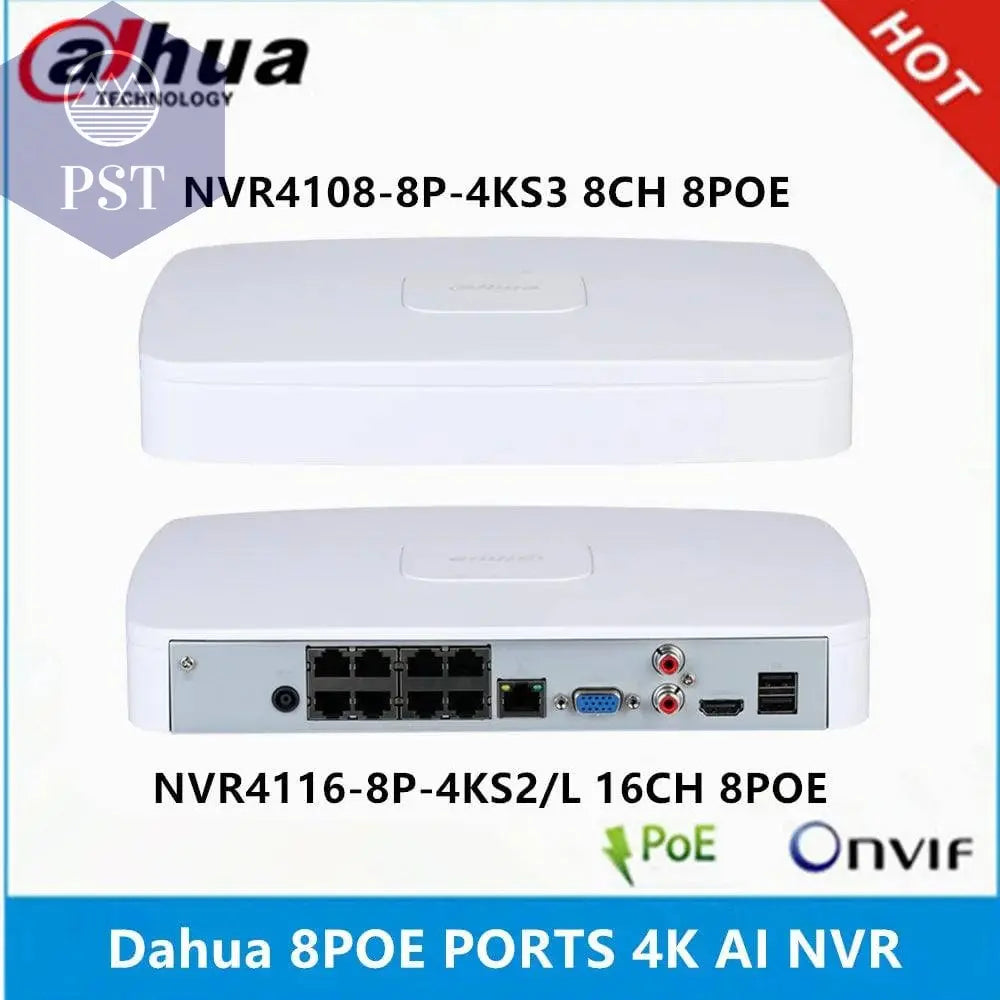 Dahua NVR4108-8P-4KS3 8CH with 8 POE 4K NVR & NVR4116-8P-4KS2/L 16ch with 8PoE ports network MINI NVR Recorder PST PS Tradings  PST PS Tradings  PST PS Tradings Dahua NVR4108-8P-4KS3 8CH with 8 POE 4K NVR & NVR4116-8P-4KS2/L 16ch with 8PoE ports network MINI NVR Recorder