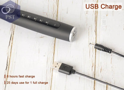 Electric Toothbrush Sonic Rechargeable Top Quality Smart Chip Toothbrush Head Replaceable Whitening Healthy Best Gift ! - PST PS Tradings