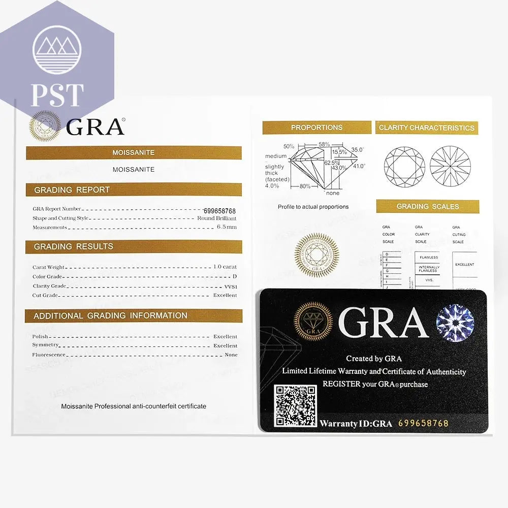 Elegante Moissanit Tennis Halskette PST PS Tradings  