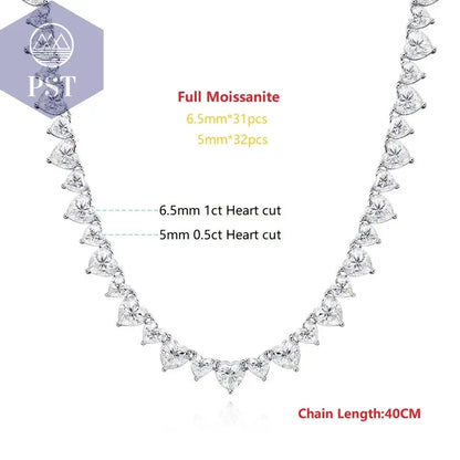 Elegante Moissanit Tennis Halskette aus Silber PST PS Tradings  PST PS Tradings 40CM-CHINA-Full-Moissanite PST PS Tradings Elegante Moissanit Tennis Halskette aus Silber