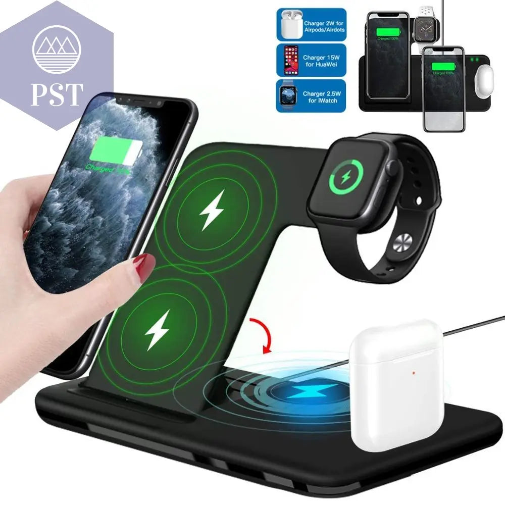 Foldable Fast Wireless Charger Stand For Phone and Watch       PST PS Tradings