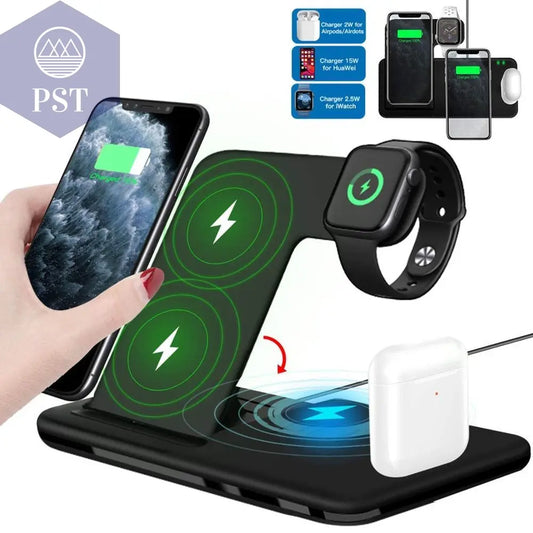 Foldable Fast Wireless Charger Stand For Phone and Watch       PST PS Tradings