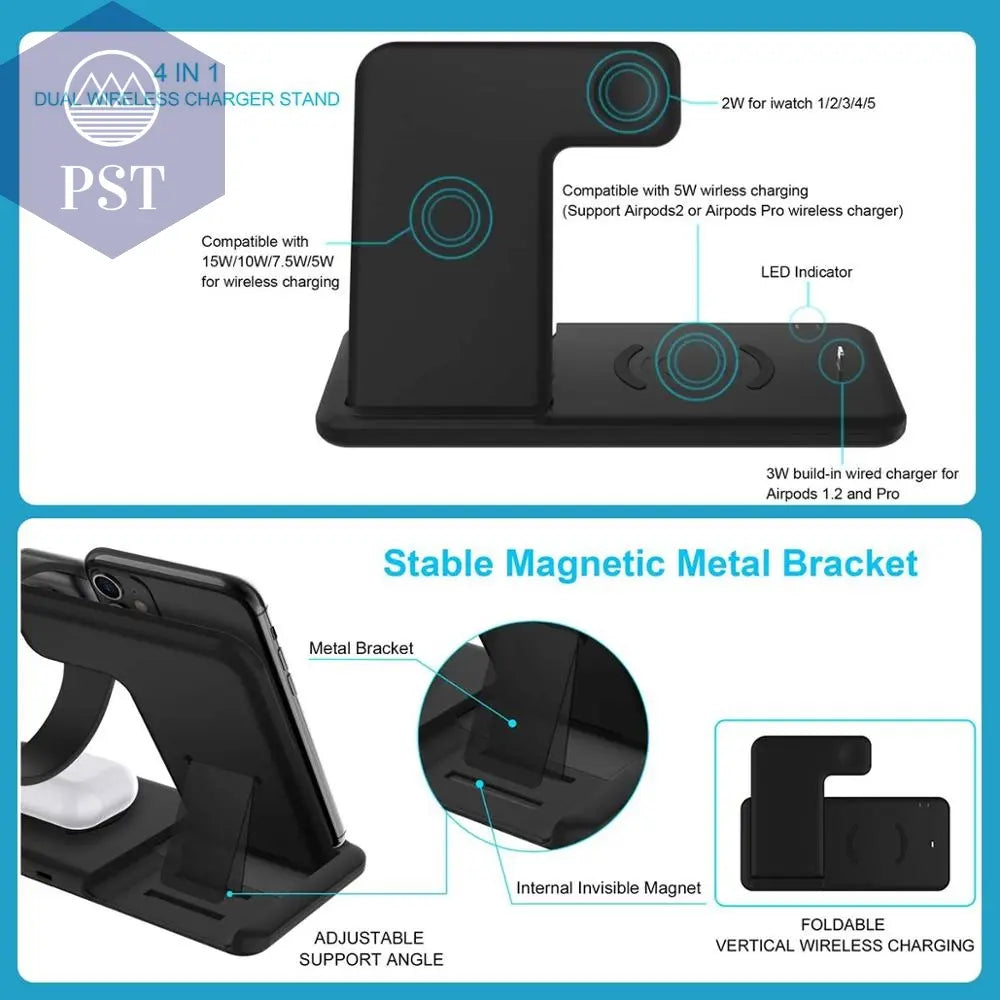 Foldable Fast Wireless Charger Stand For Phone and Watch       PST PS Tradings