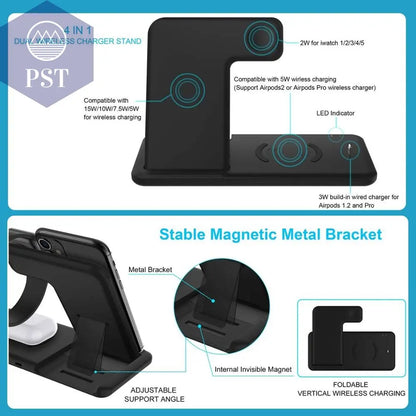 Foldable Fast Wireless Charger Stand For Phone and Watch       PST PS Tradings