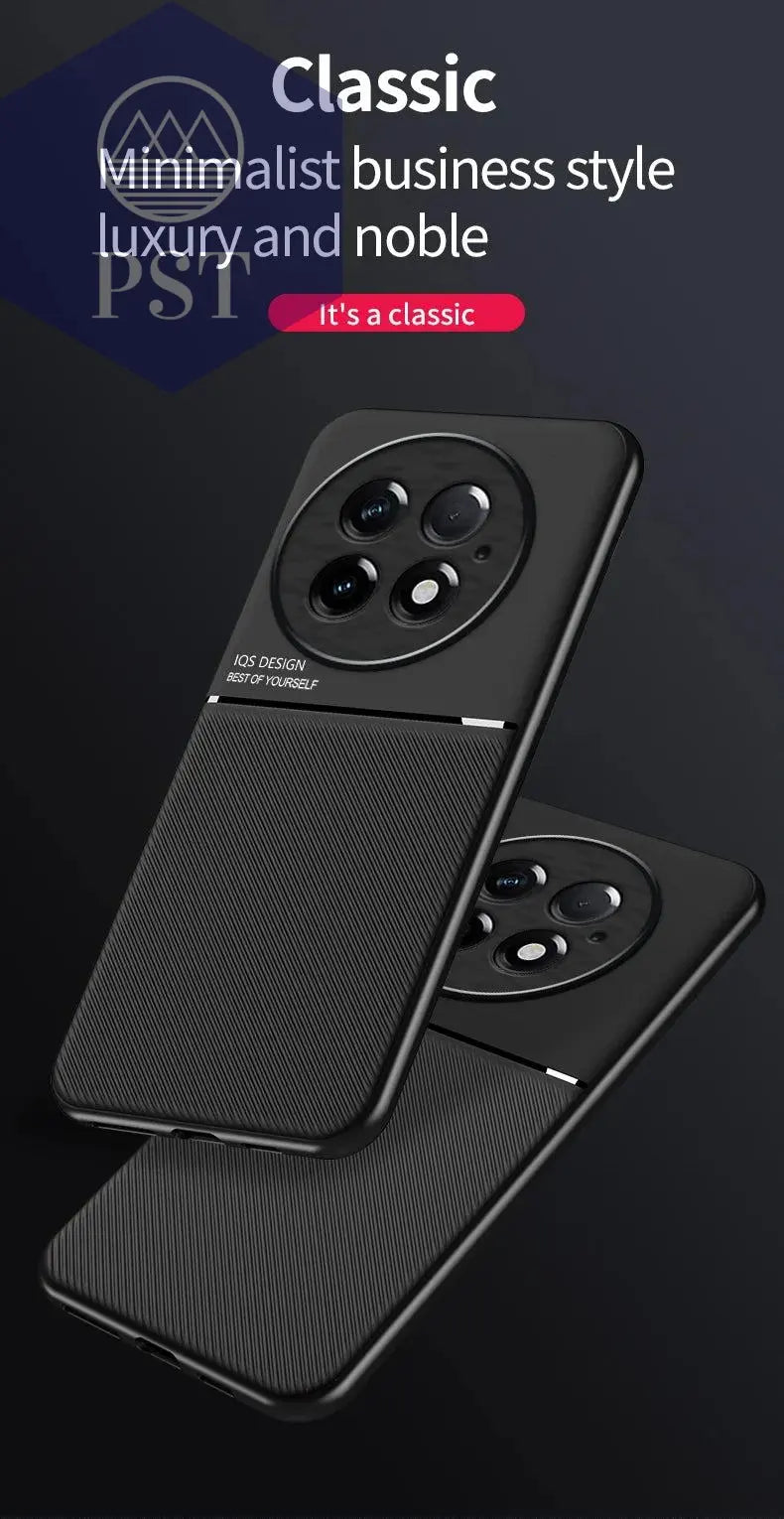 For OnePlus 13 5G Case Leather Car Magnetic Holder Phone Cases for OnePlus 13 OnePlus13 1+13 5G Silicone Shockproof Back Cover - PST PS Tradings