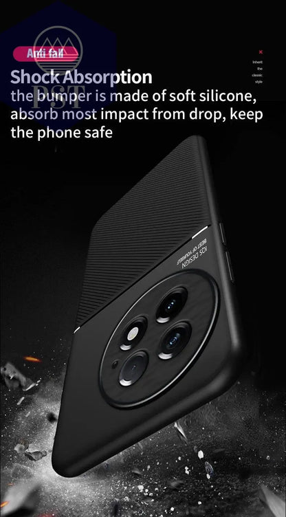 For OnePlus 13 5G Case Leather Car Magnetic Holder Phone Cases for OnePlus 13 OnePlus13 1+13 5G Silicone Shockproof Back Cover - PST PS Tradings