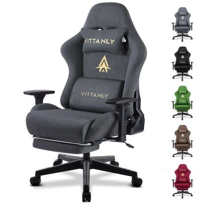 Gaming Stuhl Atmungsaktive Faux Wildleder Büro Stuhl Mit Fußstütze Stuhl Kopfstütze Ergonomischer Spiele Computer Stuhl Office Chair 02