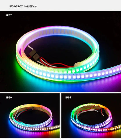 WS2813 Led Strip Light Dual Signal Individually Addressable 1m 4m 5m 30 60 100 144 LEDs WS2812B Updated Black White PCB DC5V       PST PS Tradings
