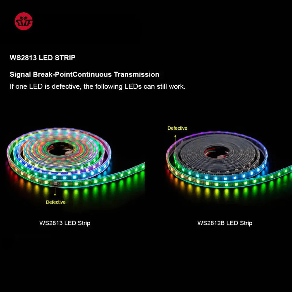 WS2813 Led Strip Light Dual Signal Individually Addressable 1m 4m 5m 30 60 100 144 LEDs WS2812B Updated Black White PCB DC5V       PST PS Tradings