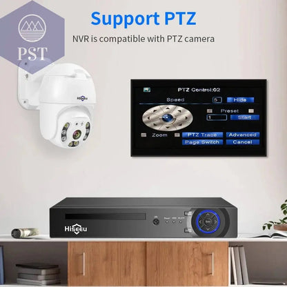 Hiseeu H.265+ 4CH 10CH 16CH POE NVR For IP Security Surveillance Camera CCTV System 5MP 8MP 4K Audio Video Recorder Face Detect - Property & Safety Tradings