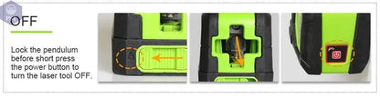 Huepar 2 Lines Laser Level Self Levelling ( 4 degrees) Green Red Beam Laser Horizontal & Vertical Cross-Line with Magnetic Base       PST PS Tradings