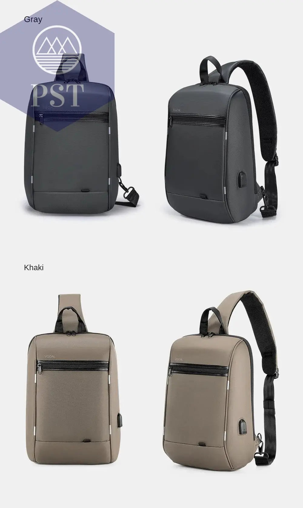 Kingsons/Vgoal Anti-theft Waterproof Single Shoulder Backpack For Men Laptop 14/13.3 inch W/ USB Charging Port&TSA Customs Lock - PST PS Tradings
