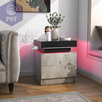 LED Nachttisch mit 2 Schubladen - Modernes Design PST PS Tradings Nachttisch PST PS Tradings  PST PS Tradings LED Nachttisch mit 2 Schubladen - Modernes Design Nachttisch