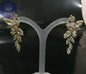 LXOEN Marquise Cut Flower Zirconia Crystal Long Drop Earrings for Women Shiny Leaf CZ Stone Bridal Wedding Jewelry - PST PS Tradings