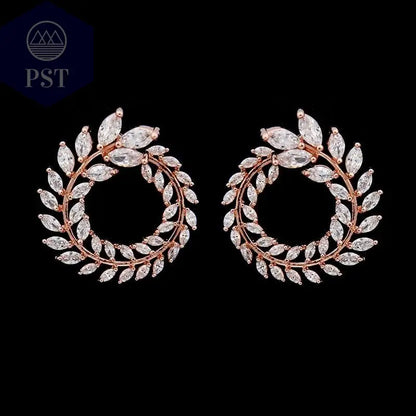 LXOEN Marquise Cut Flower Zirconia Crystal Long Drop Earrings for Women Shiny Leaf CZ Stone Bridal Wedding Jewelry - PST PS Tradings