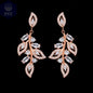 LXOEN Marquise Cut Flower Zirconia Crystal Long Drop Earrings for Women Shiny Leaf CZ Stone Bridal Wedding Jewelry       PST PS Tradings