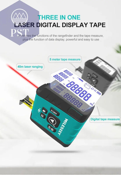 Mileseey Tragbare Laser-distanzmessgerät 60 M Laser-entfernungsmesser high-präzision Digitale trena laser band palette finder messen werkzeug  Tools - Hand Tools - Industrial Tweezers     PST PS Tradings