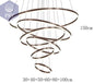 Moderne LED Pendelleuchte für Esszimmer Wohnzimmer Beleuchtung Deckenleuchter PST PS Tradings Pendelleuchte PST PS Tradings 6-rings-RC-remote-dimming PST PS Tradings