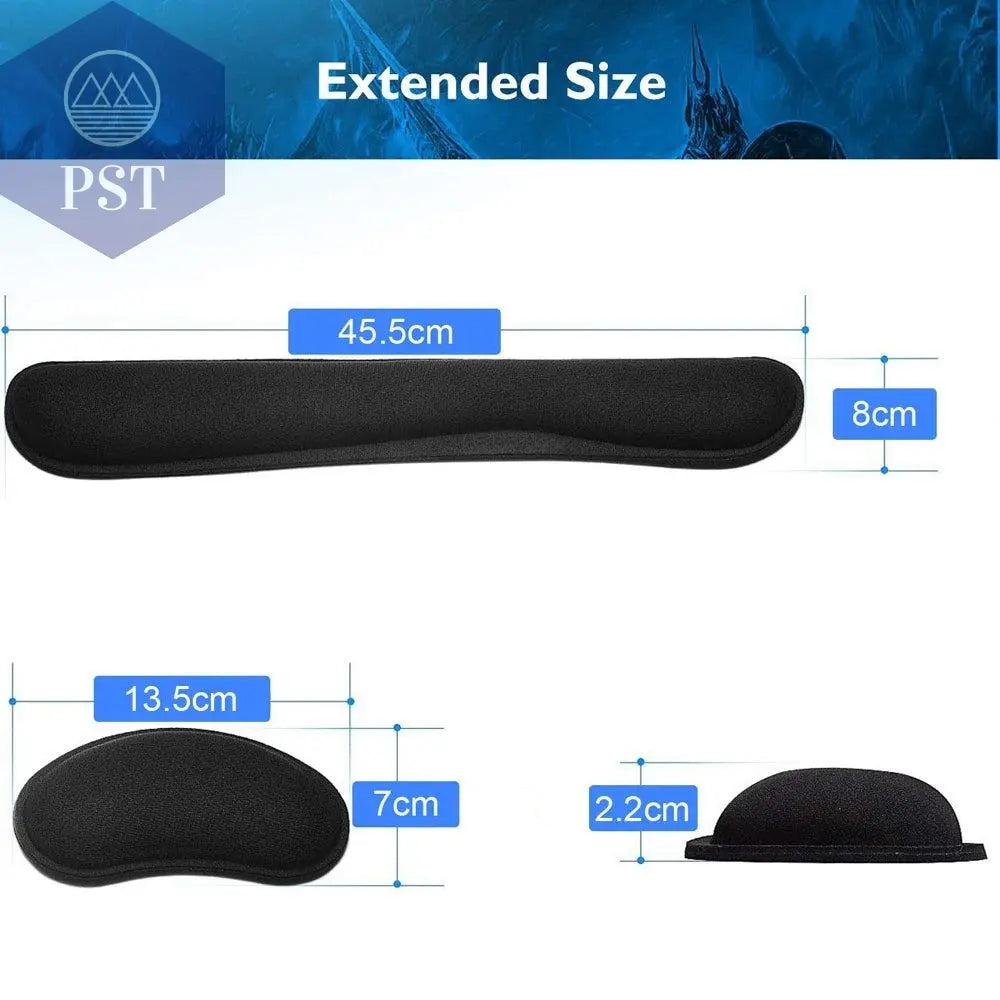 New Wrist Rest Mouse Pad Memory Foam Superfine Fibre Wrist Rest Pad Ergonomic Mousepad for Typist Office Gaming PC Laptop - PST PS Tradings