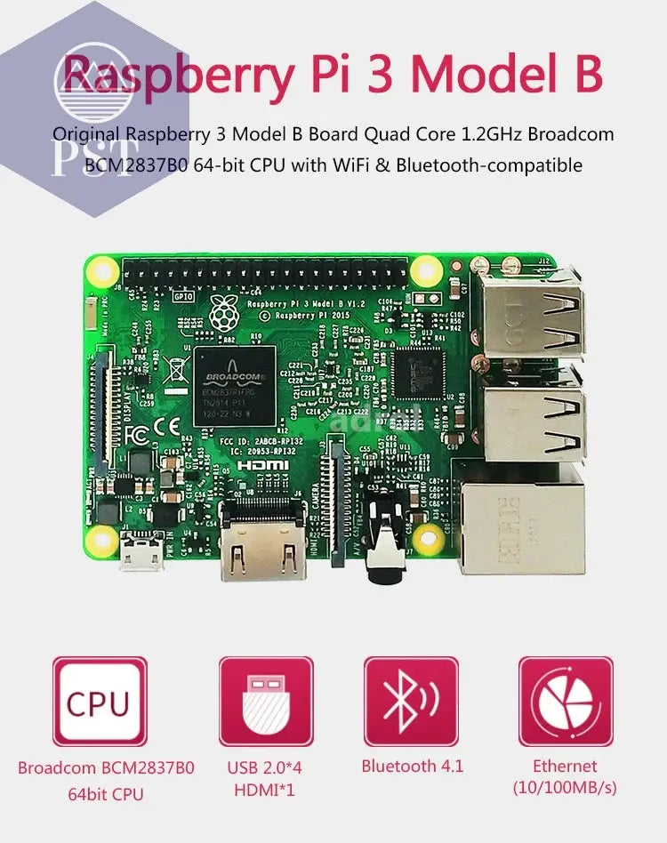 Original Raspberry Pi 3 Model B /3B+ Plus BCM2837 1.2G ,Raspberry Pi 3 B+ with 2.4G & 5G WIFI 4.2 Bluetooth and PoE  Electronics     PST PS Tradings