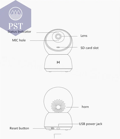 Original Smart Camera 2K 1296P HD 360 Angle WiFi Night Vision Webcam Video IP Camera Baby Security Monitor for Xiaomi Mihome APP       PST PS Tradings