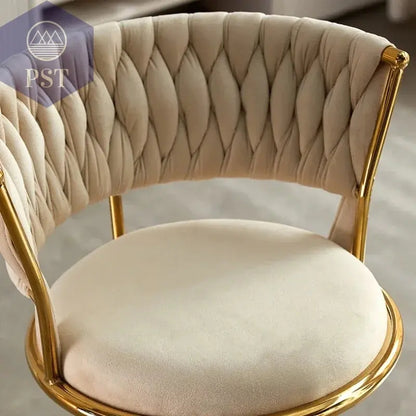 Rotierender Hebe-Barstuhl, hoher Fußhocker, nordische Goldbein-Rückenlehne, Samt, Salle Manger, Wohnmöbel       PST PS Tradings