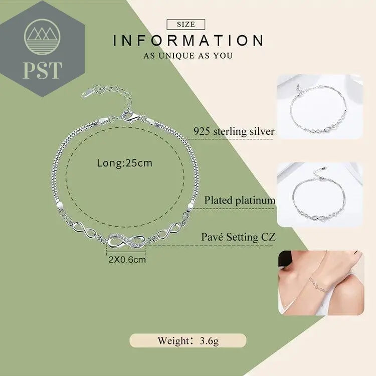 Silbernes Infinity Love Kettenglied PST PS Tradings  PST PS Tradings  PST PS Tradings Silbernes Infinity Love Kettenglied