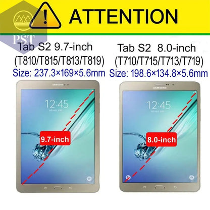 Tablet Case For Tab S2 9.7 SM-T810 T815 T813 T819 Cover - For Samsung Galaxy Tab S2 8.0 SM-T710 T715 T713 T719 Case +Screen Film - PST PS Tradings