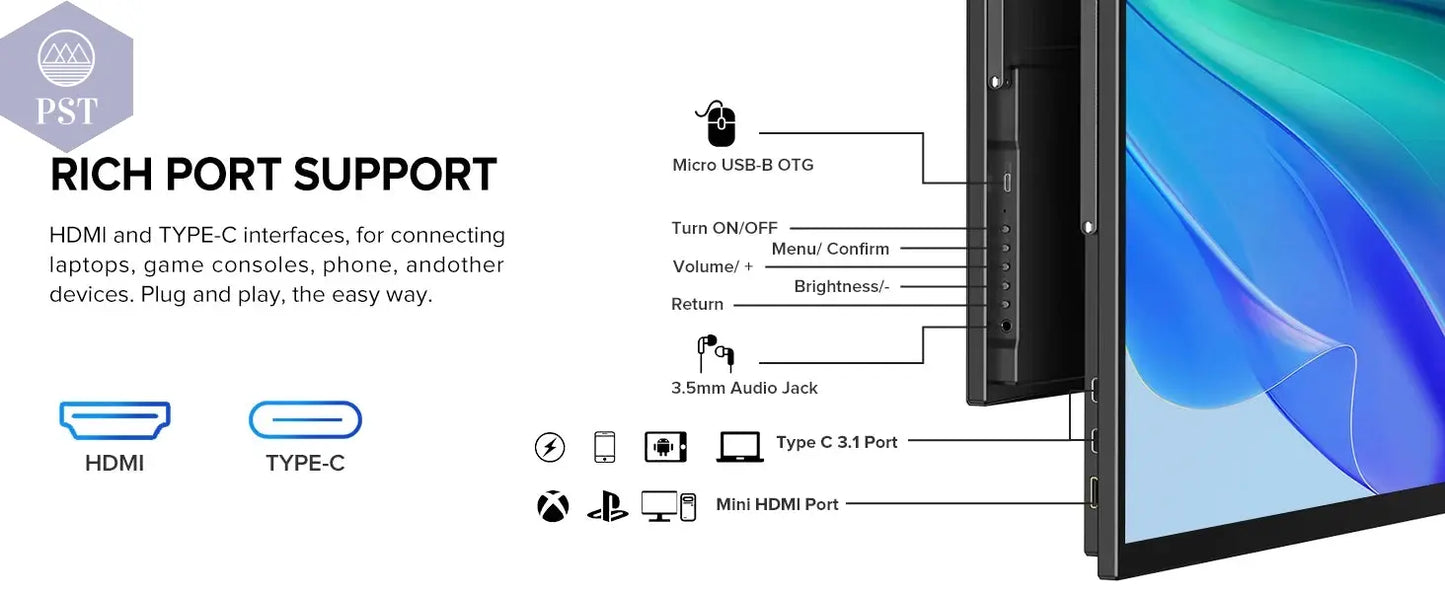 UPERFECT 22 Zoll 2K Monitor QHD Display USB-C PST PS Tradings Monitore Monitore
