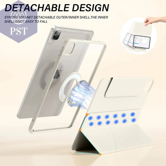 ZOYU Case iPad 10 Air 11 4/5 10.9 Pro 11 13 2024 Detachable Y-Shaped Folding, iPad 10.2 7/8/9th Gen Rotate 360°Detachable Cover - PST PS Tradings